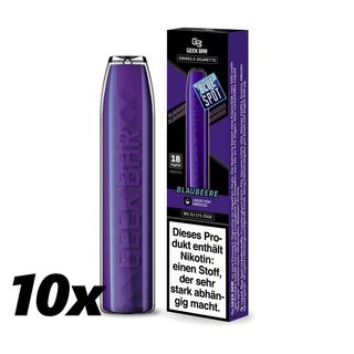 10x EBAY Innocigs Geekbar Einweg E-Zigarette -  18 mg/ml Blue Spot Blaubeere