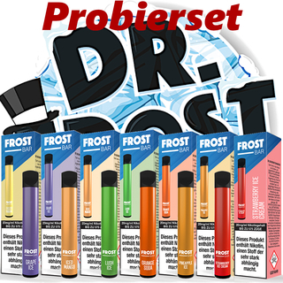 10x EBAY Dr. Frost - Frost Bar Einweg E-Zigarette -  20 mg/ml PROBIERSET