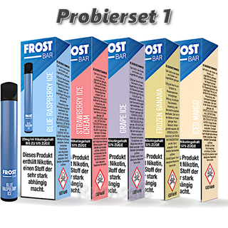 5x EBAY Dr. Frost - Frost Bar Einweg E-Zigarette -  20 mg/ml PROBIERSET 1