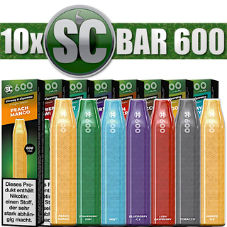 ebay 10x SC 600 Bar Einweg E-Zigarette -  17 mg/ml