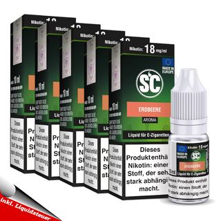 5x 10ml SC Liquid Erdbeere 6mg/ml