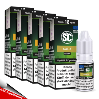 5x 10ml SC Liquid Vanille 6mg/ml