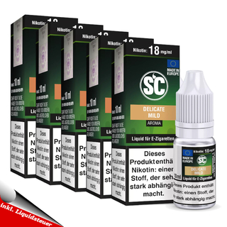5x 10ml SC Liquid Delicate Mild 3mg/ml