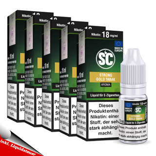 5x 10ml SC Liquid Dunkler Tabak 18mg/ml