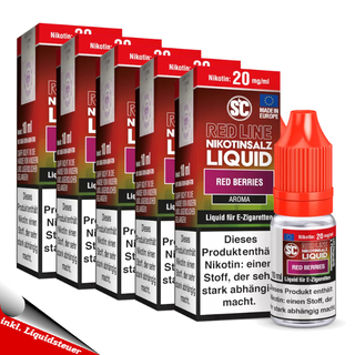 5x 10ml SC RED LINE Red Berries V2 kein Nikotin
