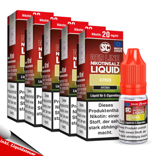 10x 10ml SC RED LINE Citrus kein Nikotin