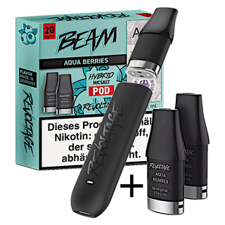 REVOLTAGE BEAM HYBRID Nikotinsalz Pod - INKLUSIVE AKKU 2x Aqua Berries + 1x AKKU kein Nikotin