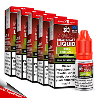 5x 10ml SC RED LINE Lemon Cheesecake kein Nikotin