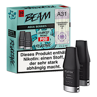 3x 2 REVOLTAGE BEAM HYBRID Nikotinsalz Pod 3x2 Aqua Berries kein Nikotin