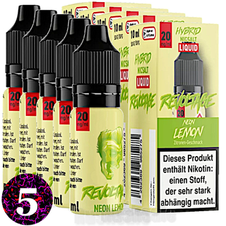 5x 10 ml REVOLTAGE Liquid Neon Lemon 20mg/ml