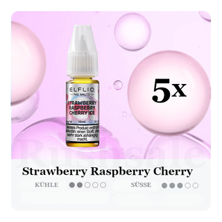 5x 10ml ELFLIQ Strawberry Raspberry Cherry Ice 20mg/ml