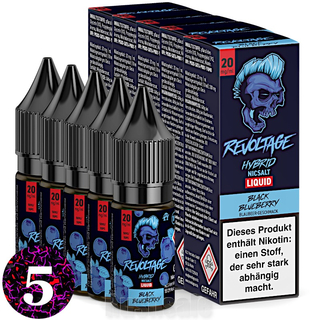 5x 10 ml REVOLTAGE Liquid Black Blueberry 20mg/ml