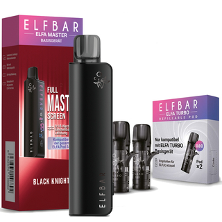 Elfbar Elfa MASTER Black Knight Akku mit 2x 0,8 Ohm LEER-Pod