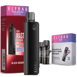 Elfbar Elfa MASTER Black Knight Akku mit 2x 1,1 Ohm LEER-Pod