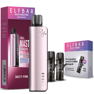 Elfbar Elfa MASTER Dusty Pink Akku mit 2x 0,8 Ohm LEER-Pod