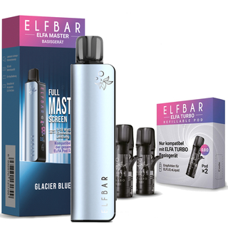 Elfbar Elfa MASTER Glacier Blue Akku mit 2x 0,8 Ohm LEER-Pod