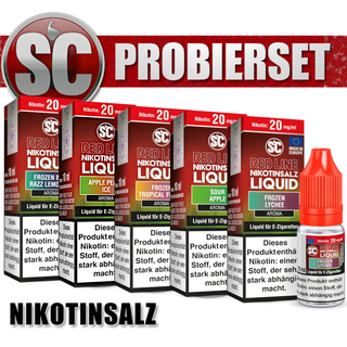 5x 10ml SC RED LINE PROBIERSET 6 kein Nikotin