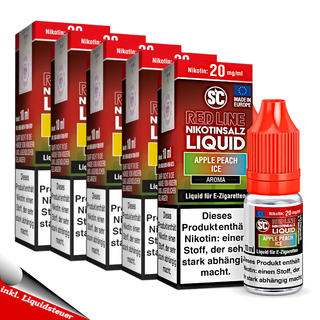 5x 10ml SC RED LINE Apple Peach Ice 5mg/ml