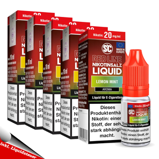 5x 10ml SC RED LINE Lemon Mint 10mg/ml