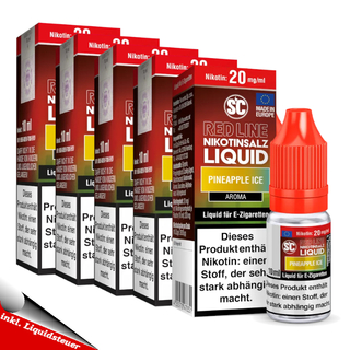 5x 10ml SC RED LINE Pineapple Ice 10mg/ml