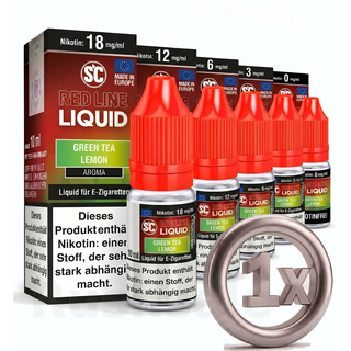 SC Red Line 10 ml Regular Nikotin Green Tea Lemon 6mg/ml