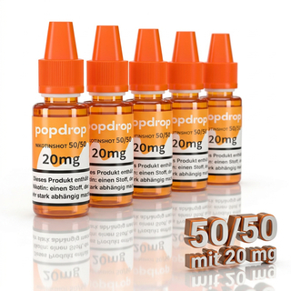 POPDROP 10x 10ml Nikotinshots 50/50 - 20 mg/ml