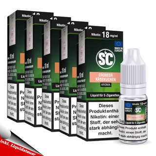 10x 10ml SC Liquid Erdbeer Ksekuchen kein Nikotin